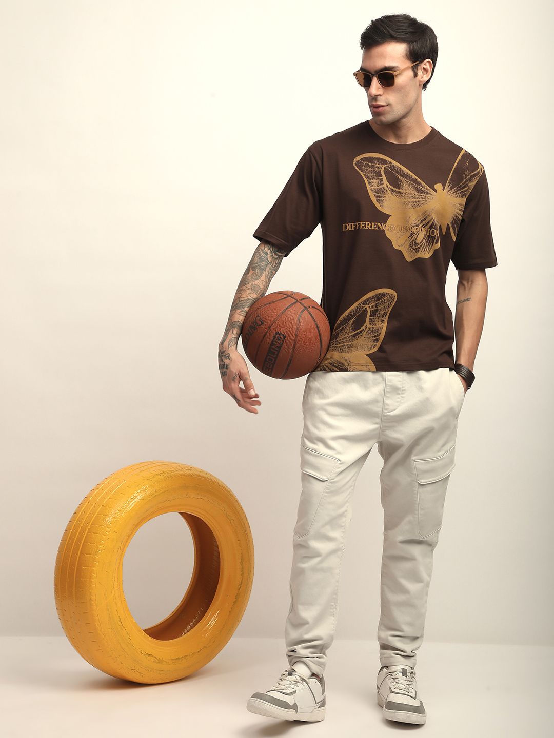 Difference of Opinion Men Short Sleeve Oversized Crew Neck Printed Tshirt