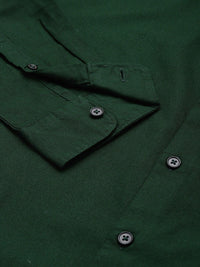THE BEAR HOUSE Men Green Slim Fit Cotton Casual Shirt
