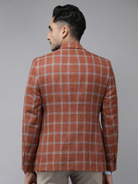 Park Avenue Regular Fit Checked Single-Breasted Formal Blazers