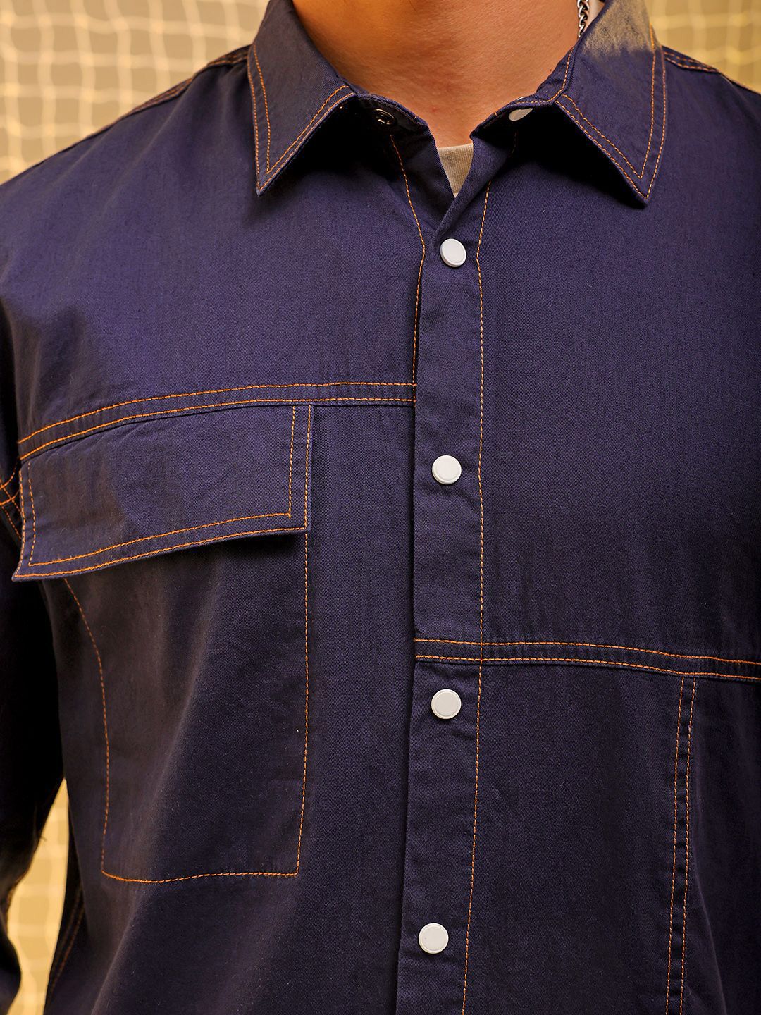 The Indian Garage Co Spread Collar Long Sleeves Cotton Casual Shirt