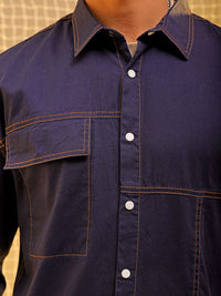 The Indian Garage Co Spread Collar Long Sleeves Cotton Casual Shirt