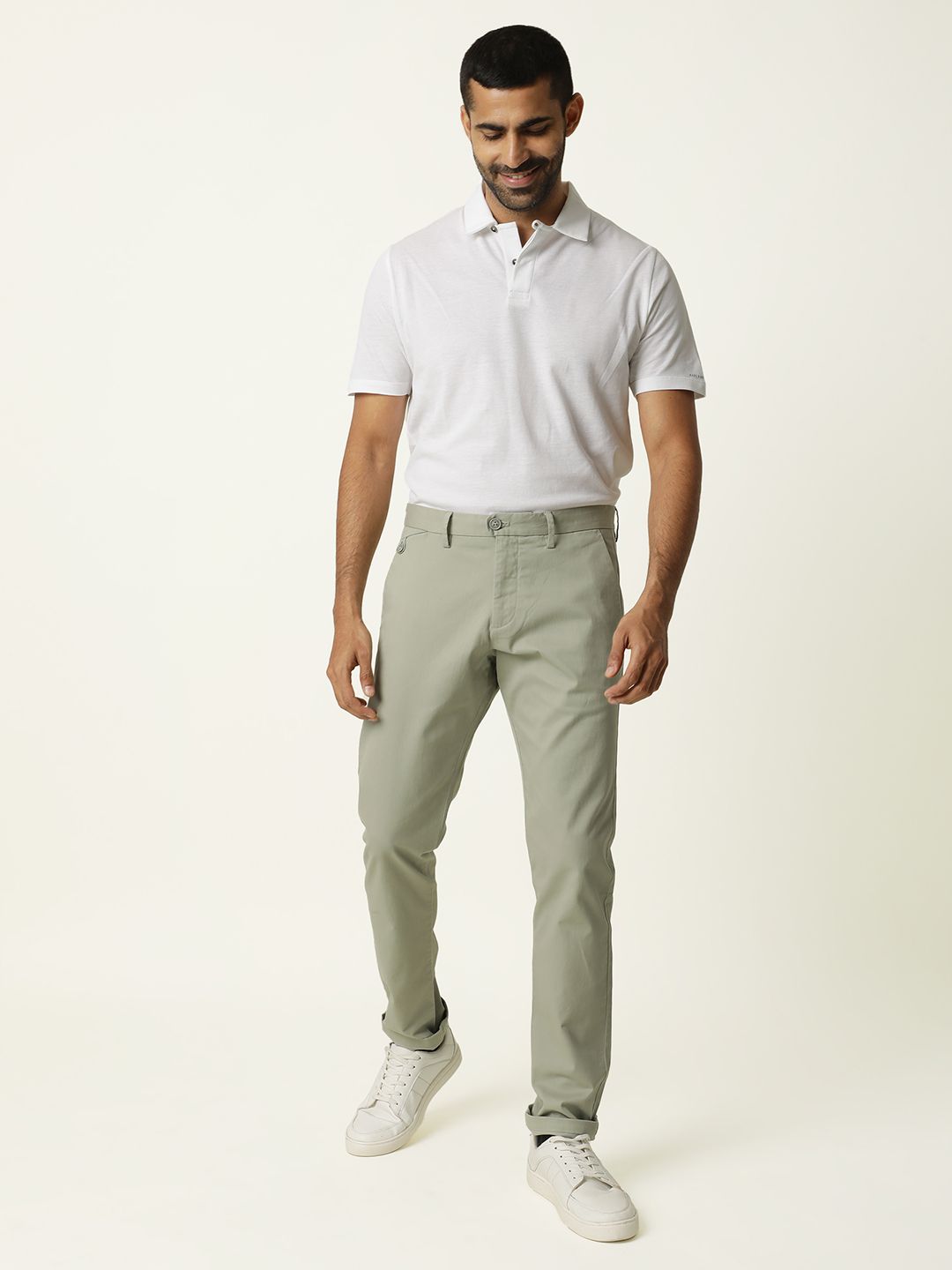 RARE RABBIT Men Jacob Mid-Rise Cotton Slim Fit Trouser