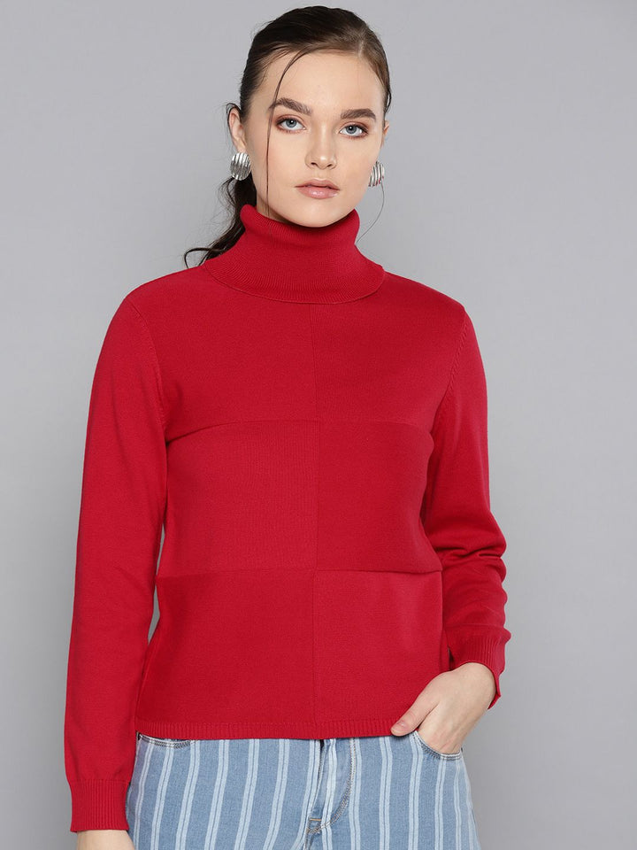 STREET 9 Women Red Solid Sweater