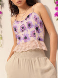 DressBerry Floral Fantasy Lace Inserts Regular Top