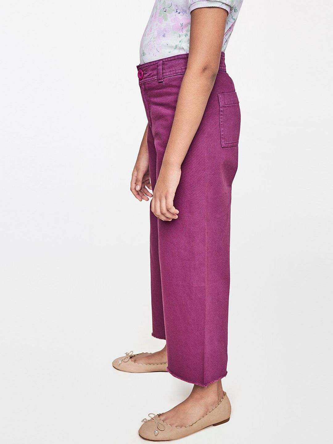 AND Girls Red Straight Fit Trousers