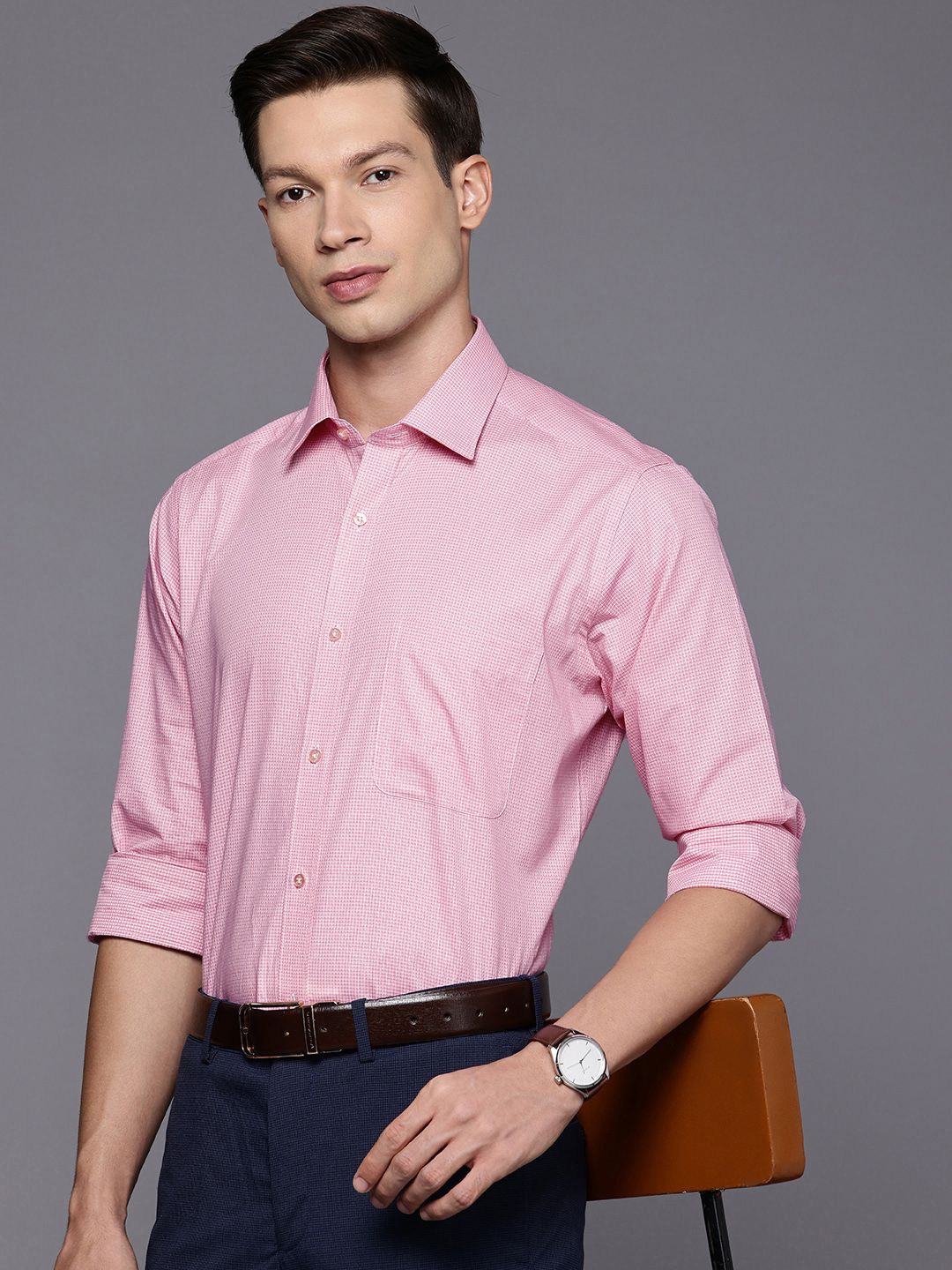 Raymond Slim Fit Checked Pure Cotton Formal Shirt