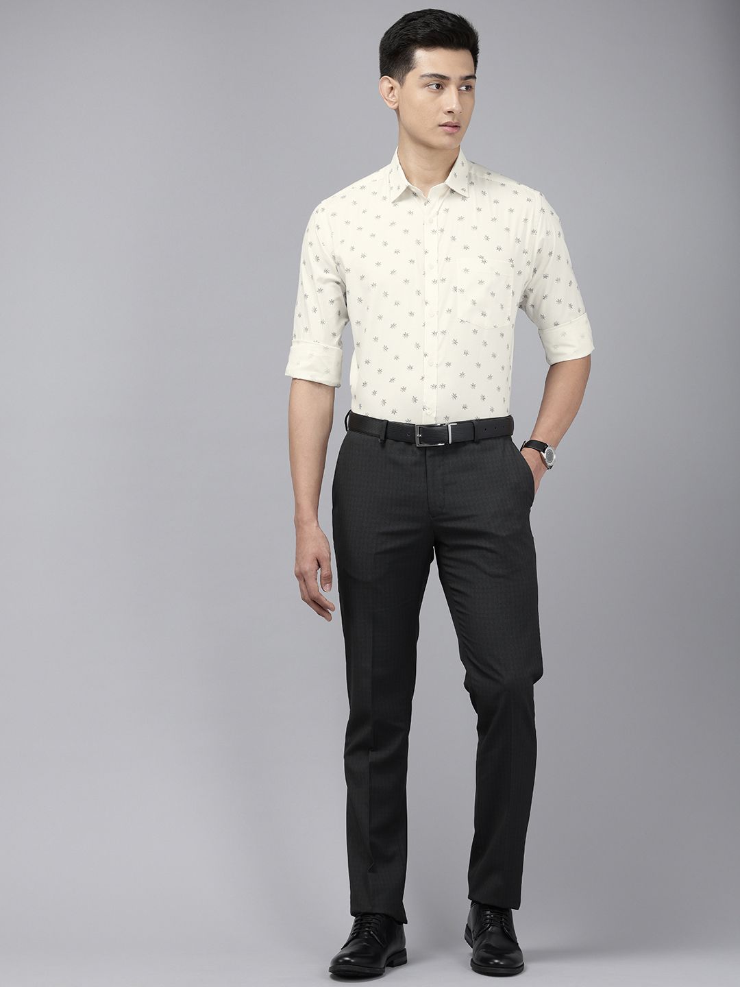 Park Avenue Slim Fit Floral Printed Formal Shirt