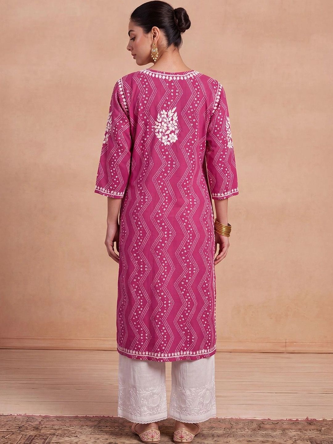 Rumah Wanita Chikankari Sulam Kurta Chikankari