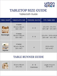 URBAN SPACE Mustard-Yellow Printed Pure Cotton 4-Seater Table Cover
