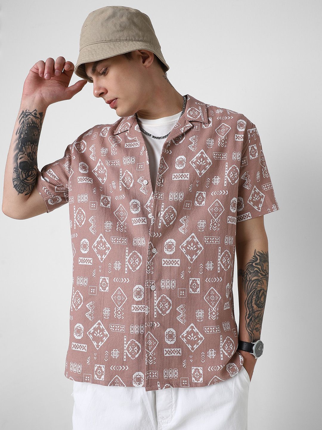 VASTRADO Men Classic Opaque Printed Casual Shirt