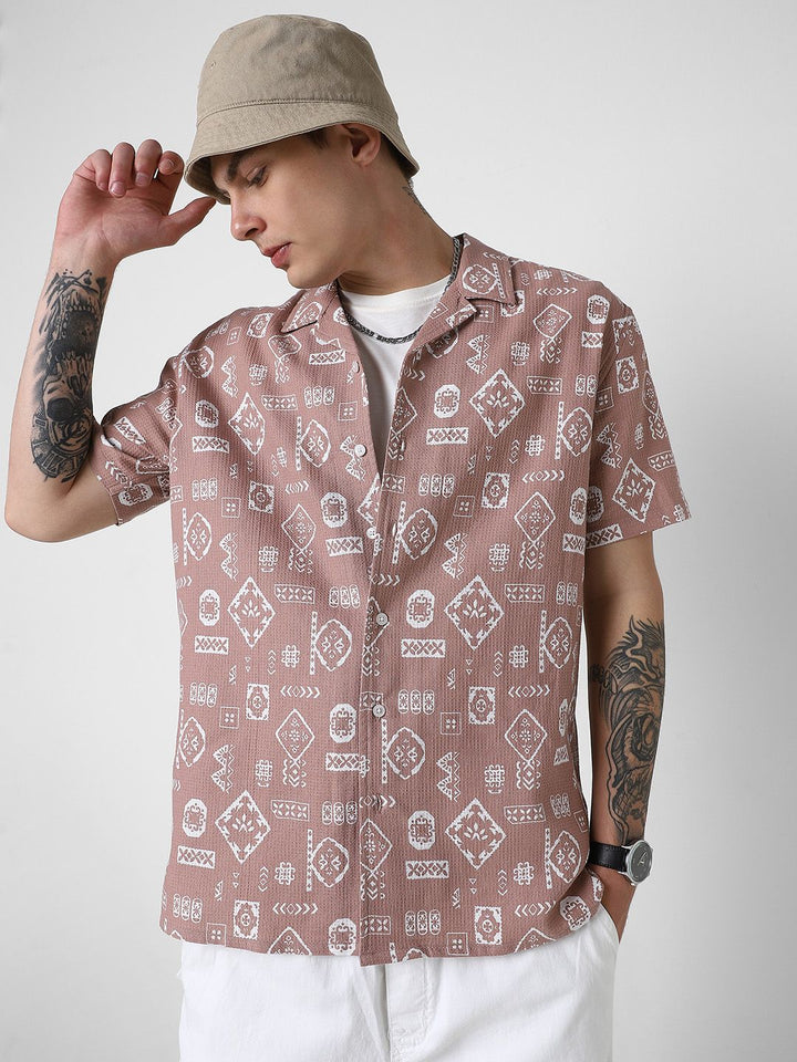 VASTRADO Men Classic Opaque Printed Casual Shirt