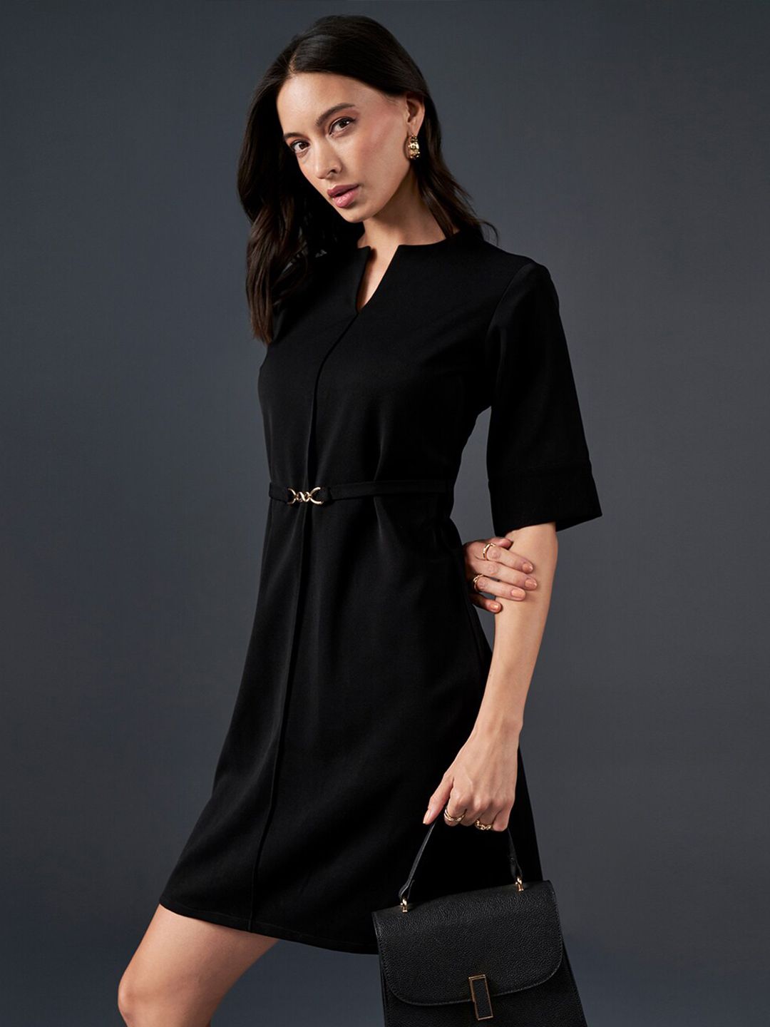 AND Round Neck A-Line Dress