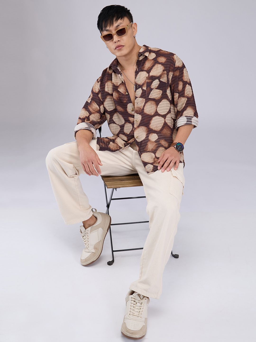 VASTRADO Men Classic Slim Fit Opaque Printed Casual Shirt