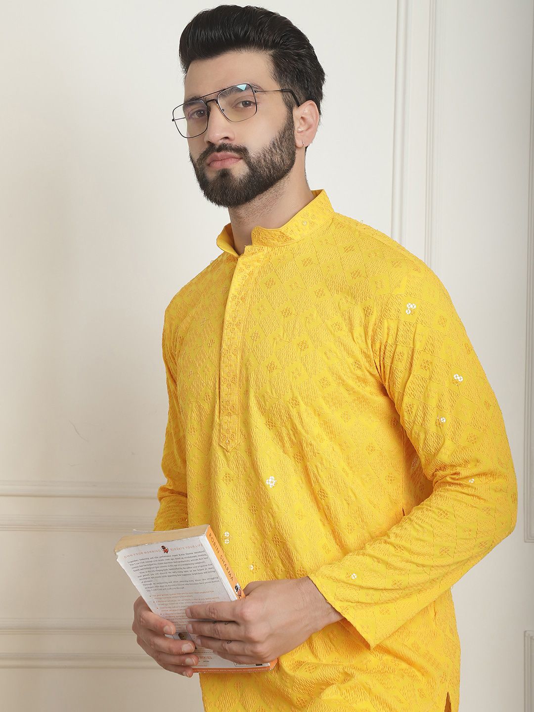 SOJANYA Kurta Kolar Mandarin Kerja Benang Labuci