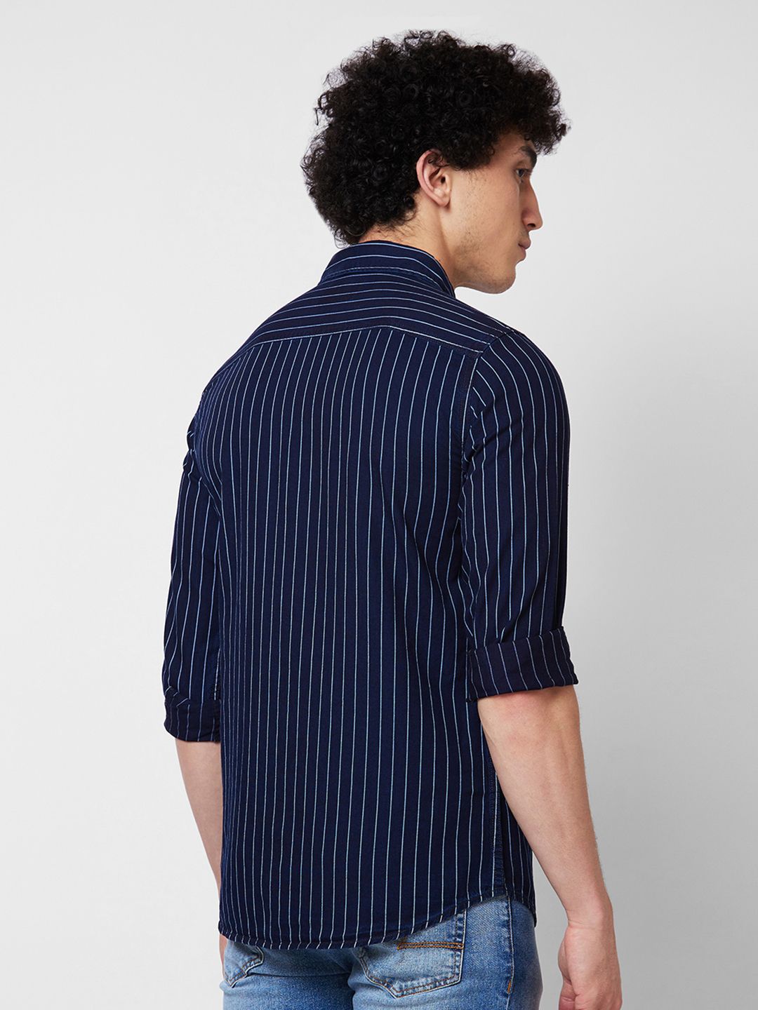 SPYKAR Vertical Striped Long Sleeves Cotton Casual Shirt