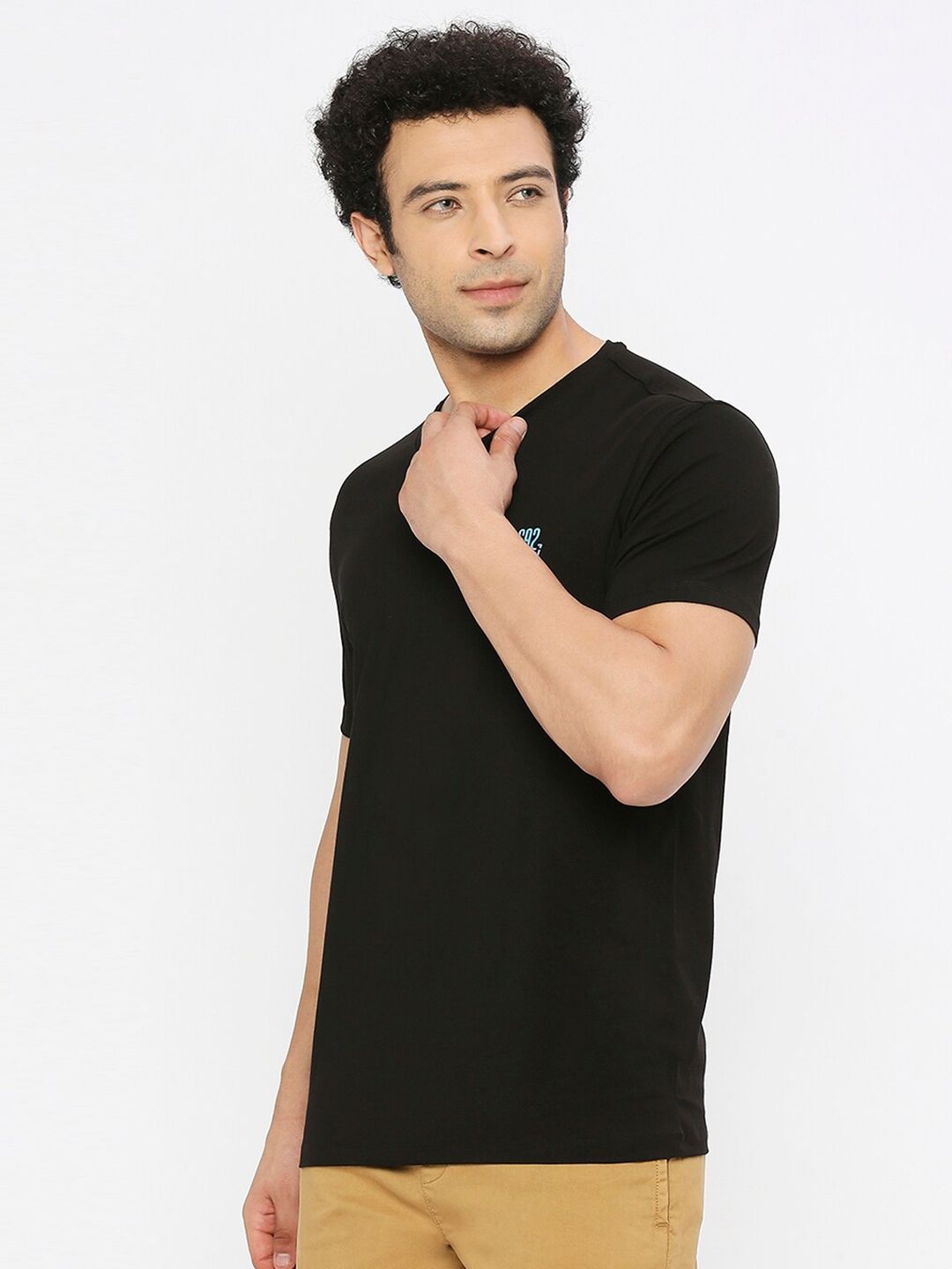 SPYKAR V-Neck Short Sleeves Cotton Casual T-Shirt