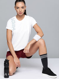 HRX By Hrithik Roshan Running Women Optic White Rapid-Dry Brand Carrier Tshirts