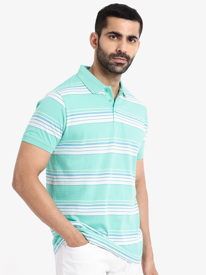 RARE RABBIT Men Rings-4 Slim Fit Solid Polo Collar T-Shirt