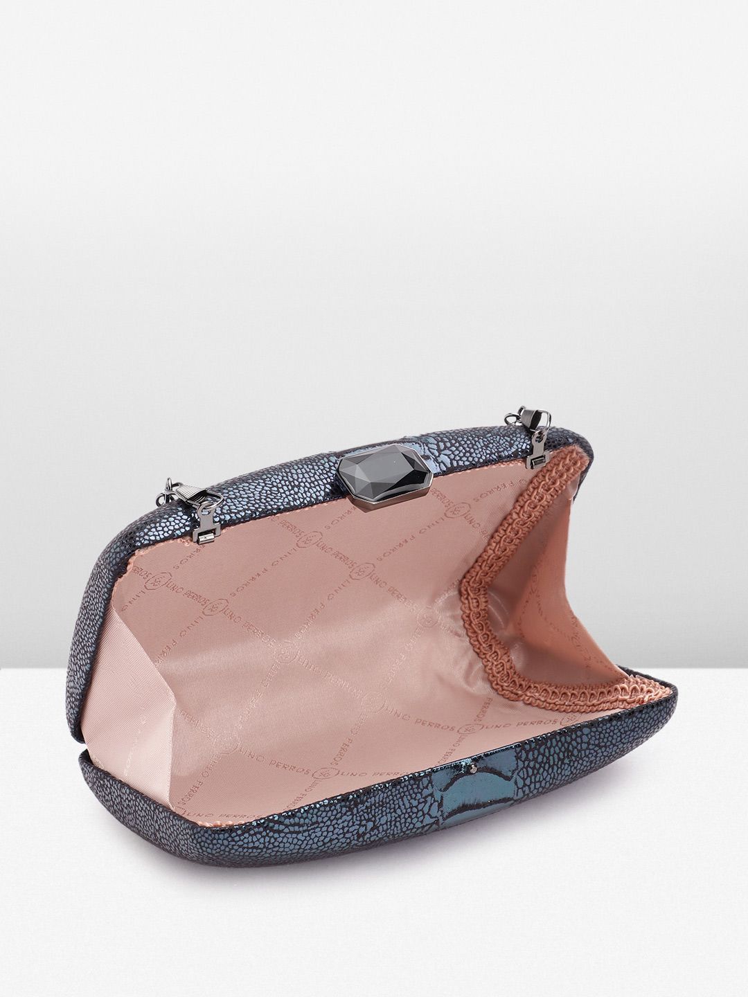 Lino Perros Snake Skin Textured Box Clutch
