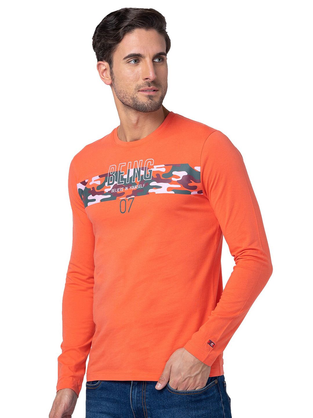 Being Human Typography Printed Round Neck Cotton Regular T-shirt