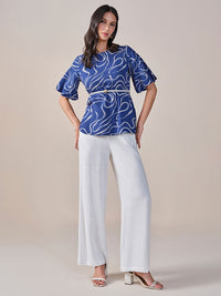 AND Printed Puff Sleeves Top