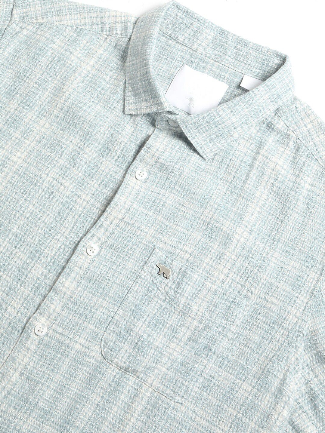 THE BEAR HOUSE Men's Checkered Slim Fit Casual Shirt