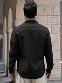 Powerlook Men Spread Collar Solid Casual Shirt