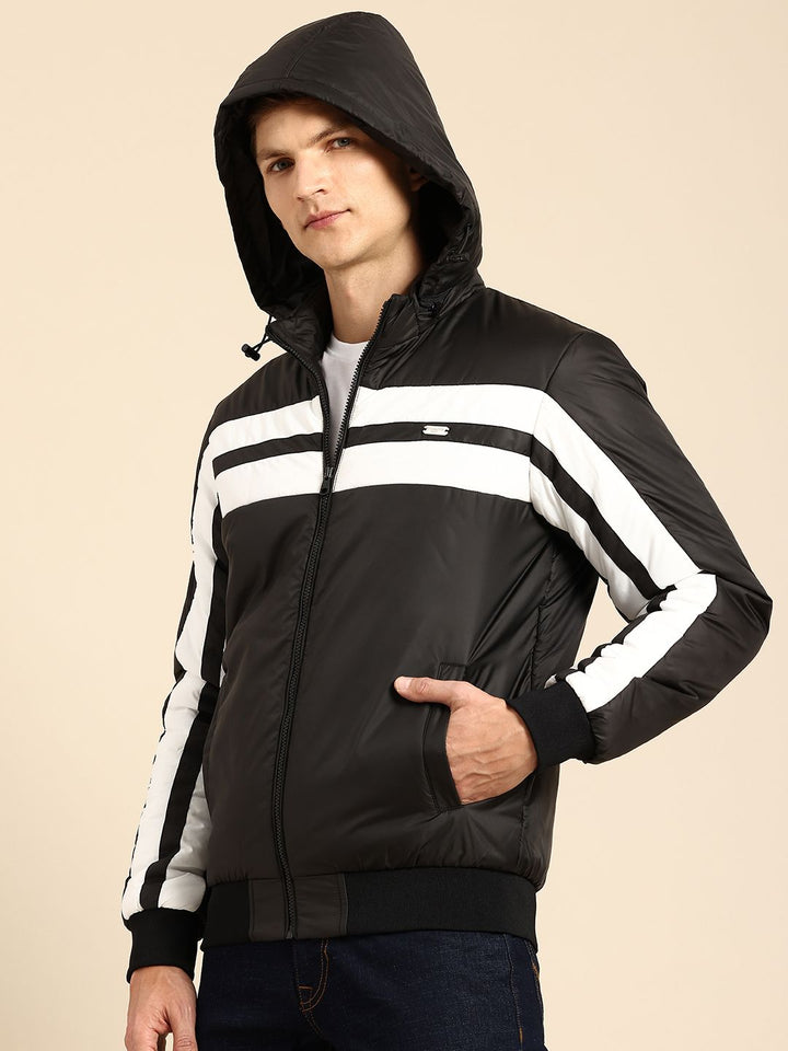 Being Human Striped Hooded Padded Jacket