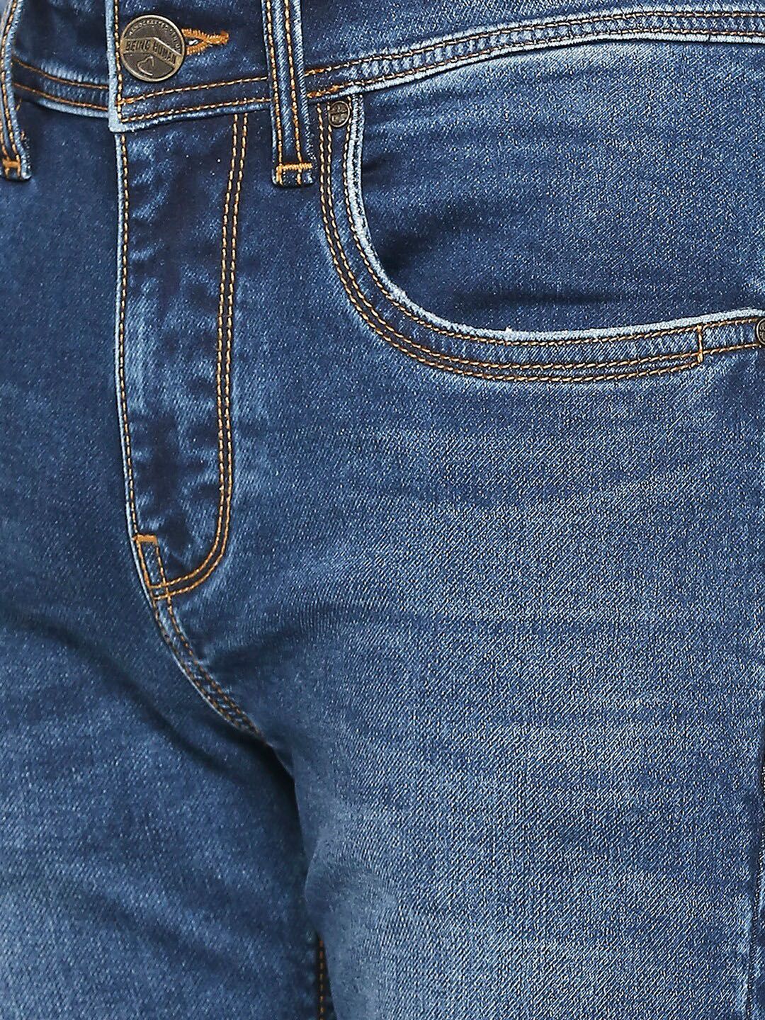 Being Human Men Low Distress Light Fade Slim Fit Jeans