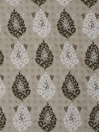 KLOTTHE Beige Ethnic Motifs Cotton 300 TC Dilengkapi Cadar Bujang Halus dengan Sarung Bantal-87 x 59 inci