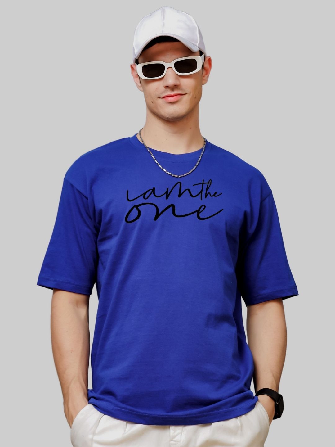 ADRO Men Graphic Printed Drop-Shoulder Sleeve Cotton Oversized T-shirt