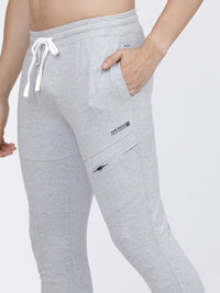 The Indian Garage Co Men Grey Melange Solid Slim-Fit Joggers