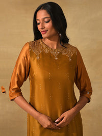 W The Folksong Bandhani Printed Mirror Work Kurta