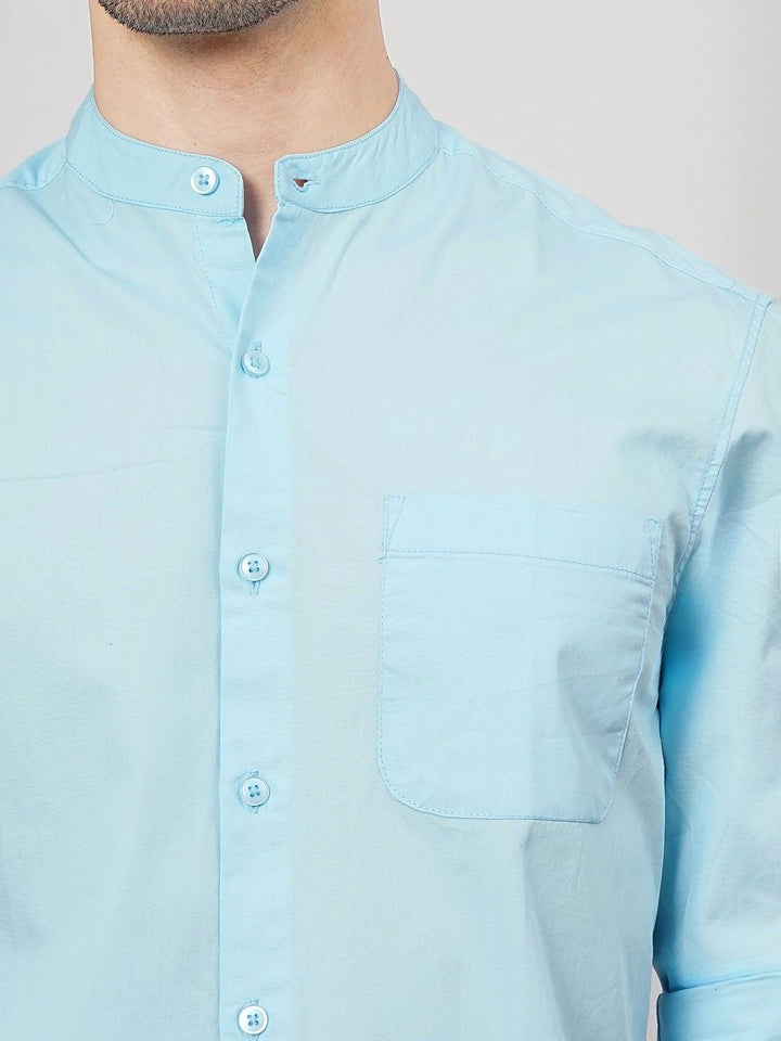 The Indian Garage Co Men Blue Solid Casual Shirt