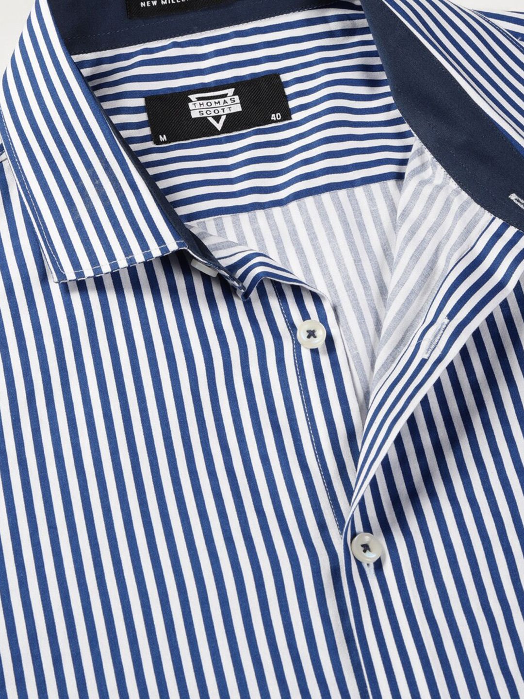 Thomas Scott Premium Striped Spread Collar Long Sleeves Formal Shirt