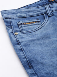 The Indian Garage Co Men Slim Fit Mildly Distressed Heavy Fade Stretchable Jeans