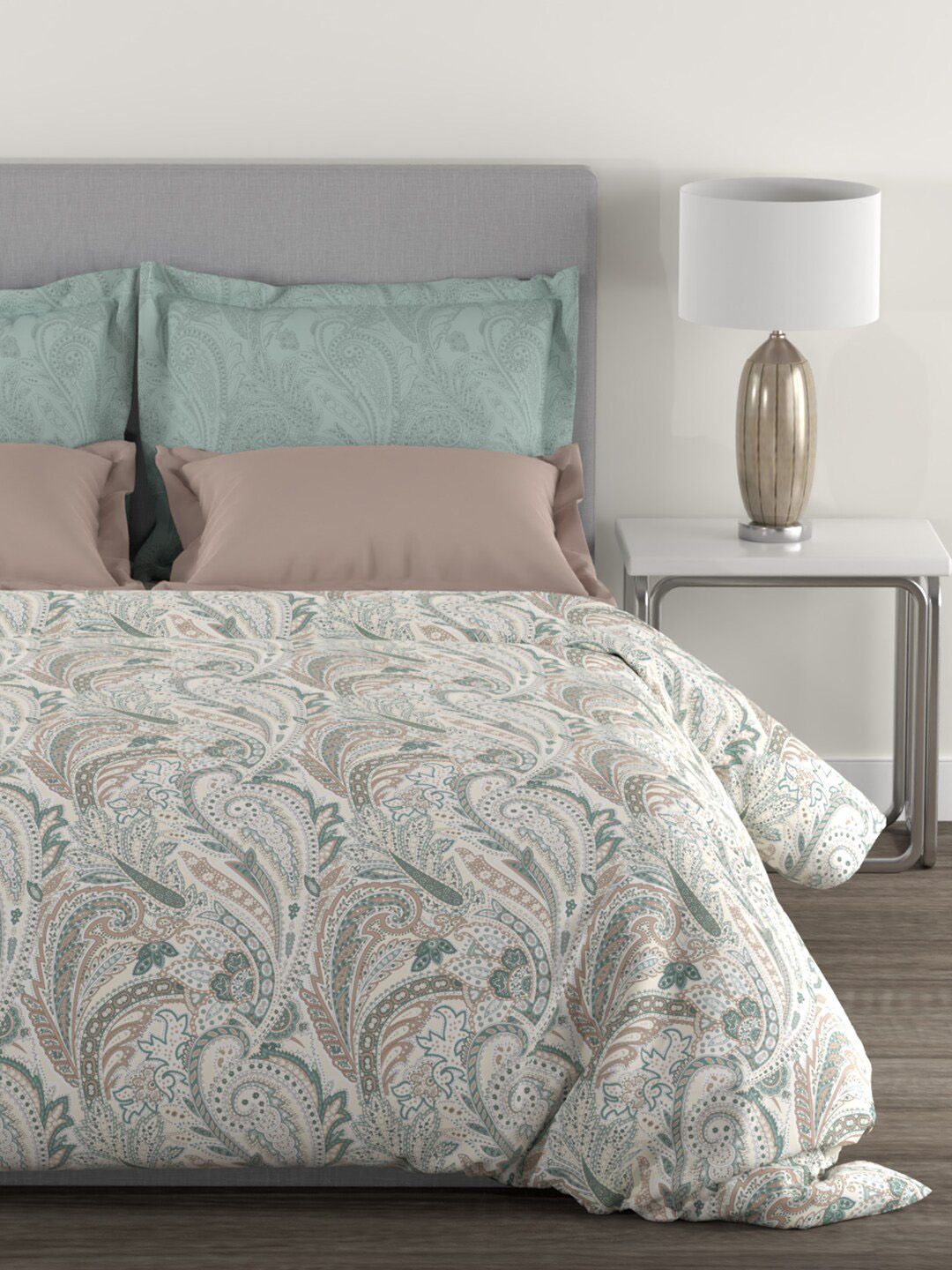 TRIDENT Margaret Epitome Flat 144TC Queen Cotton Bedsheet Set