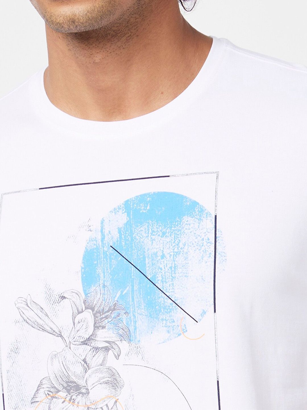 SPYKAR Graphic Printed Slim Fit Cotton T-Shirt