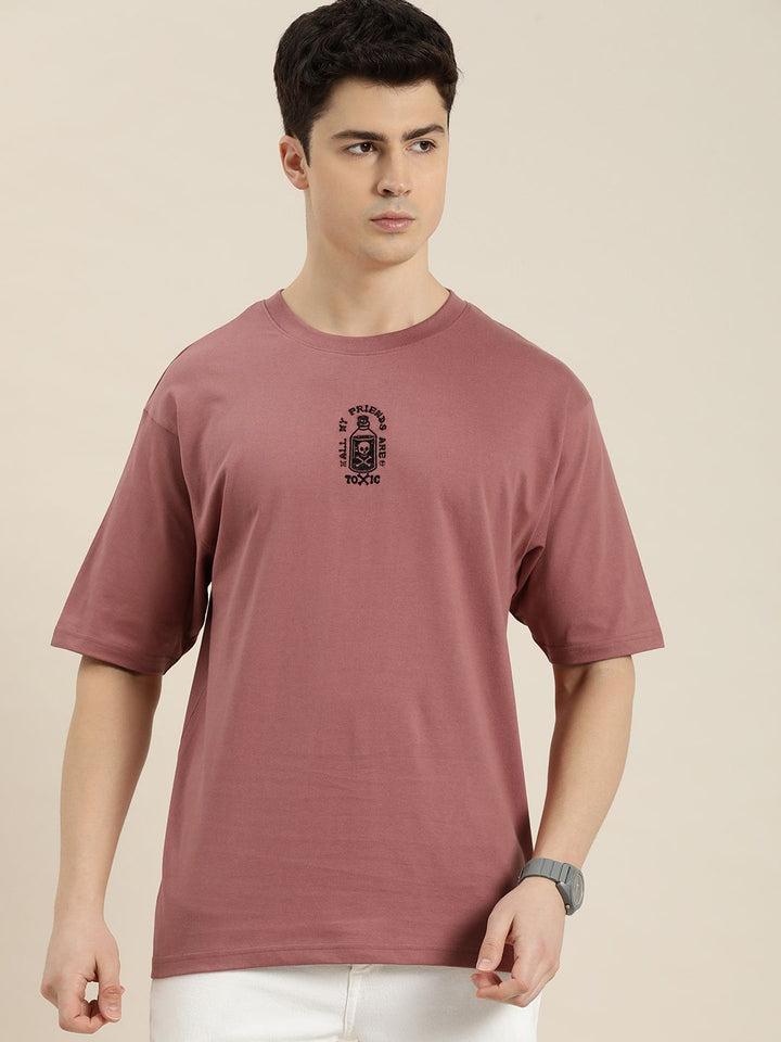 Difference of Opinion Men Graphic Embroidered Oversized T-shirt