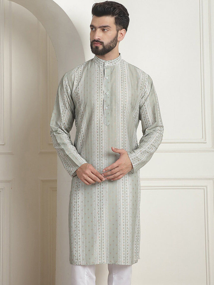 SOJANYA Kurta Sutera Kapas Kolar Mandarin Geometrik
