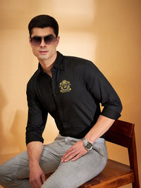 DENNISON Regular Fit Spread Collar Full Sleeves Cotton Smart Shirt