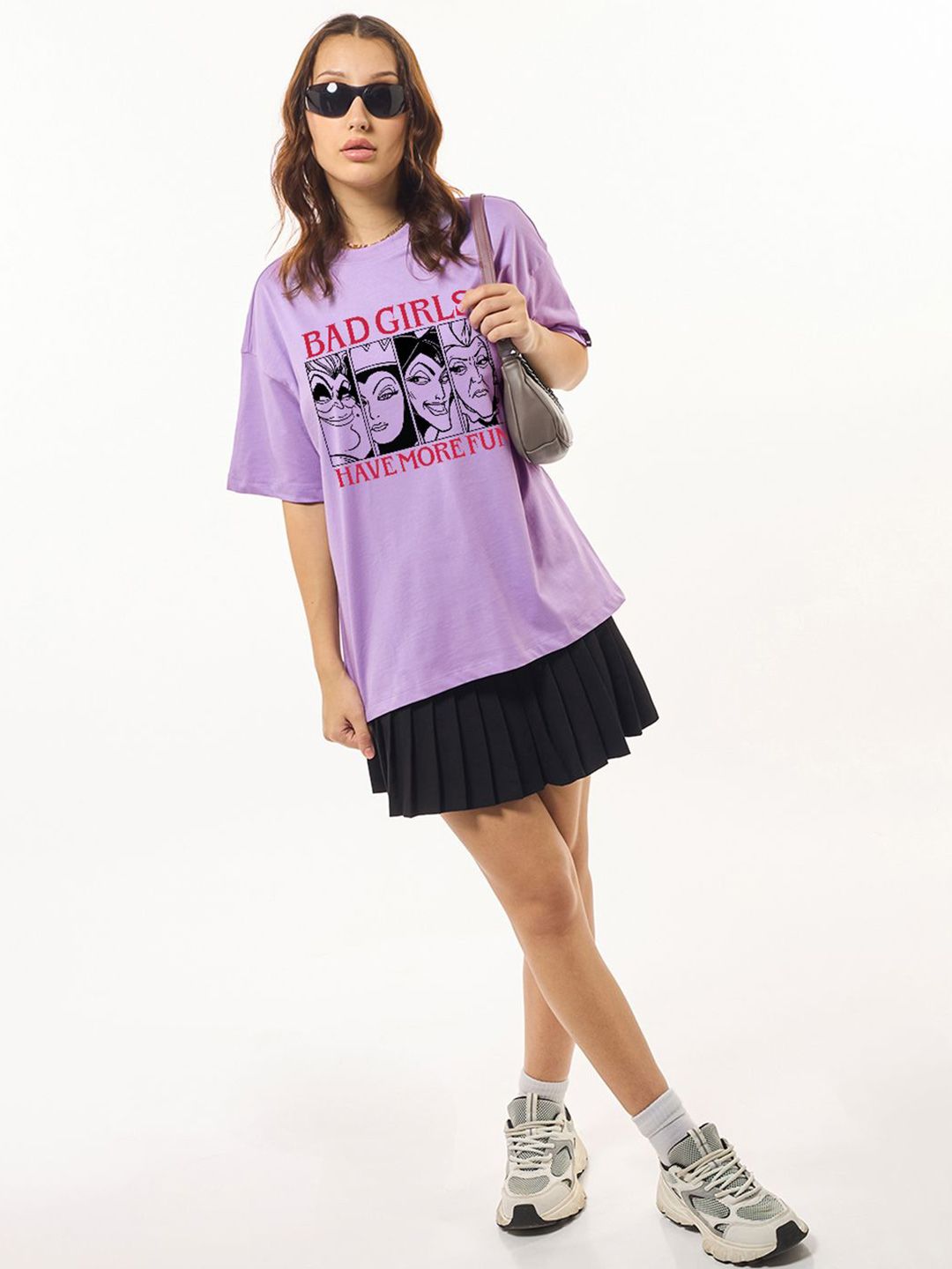 Bewakoof Women Printed Pure Cotton  Oversized T-shirt