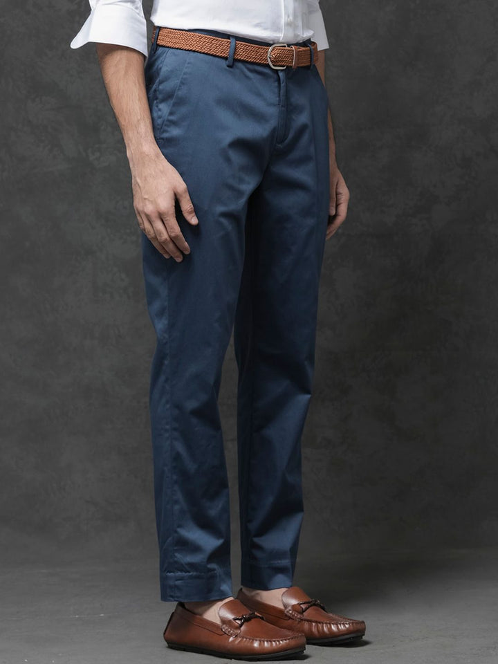 RARE RABBIT Men Comotel Mid-Rise Cotton Regular Fit Trouser