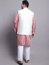 SOJANYA PLUS Ethnic Motifs Woven Design Kurta With Pyjamas & Nehru Jacket