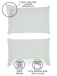 Story@home Arena Peach & White Geometric Microfiber 180TC Queen Bedsheet & 2 Pillow Covers