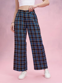 DressBerry Women Checked Pleated Trousers