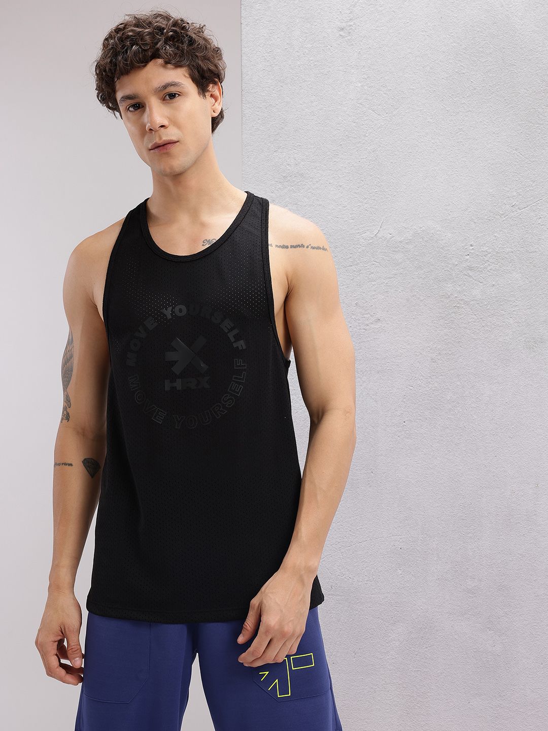 HRX by Hrithik Roshan Printed Perforated Rapid-Dry Training T-shirt