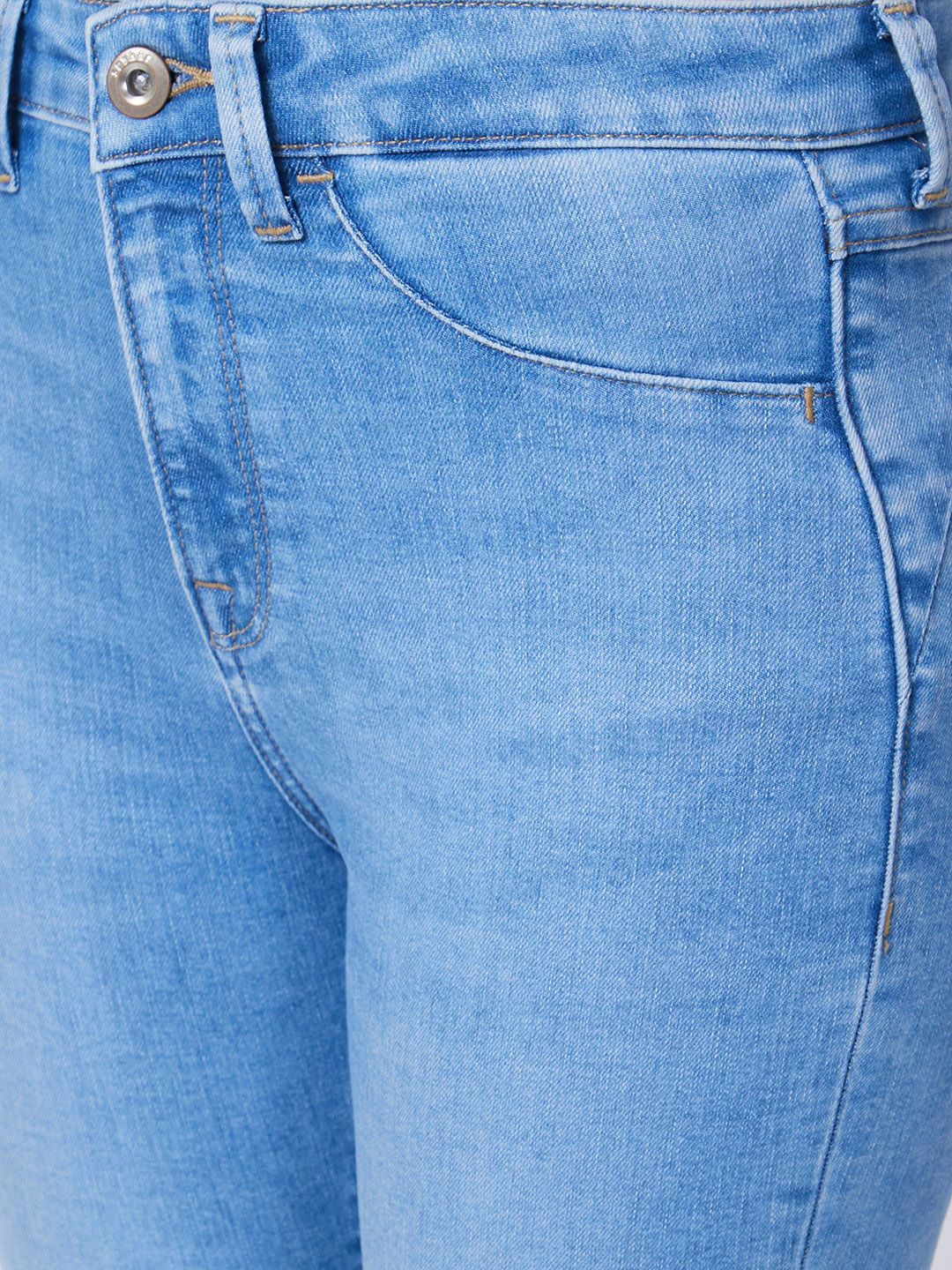 SPYKAR Women Super Slim Fit High-Rise Heavy Fade Jeans