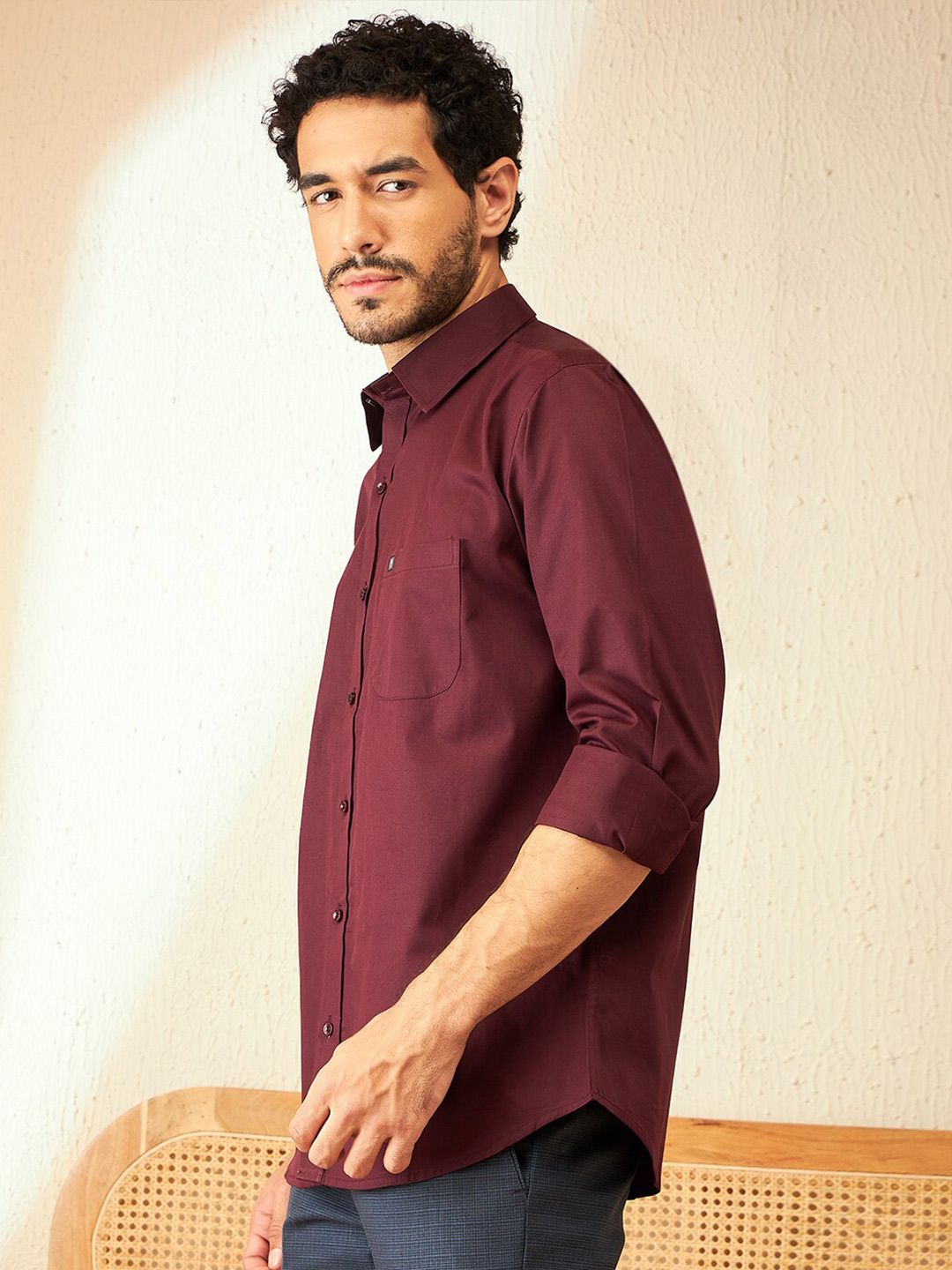 DENNISON Smart Spread Collar Cotton Formal Shirt