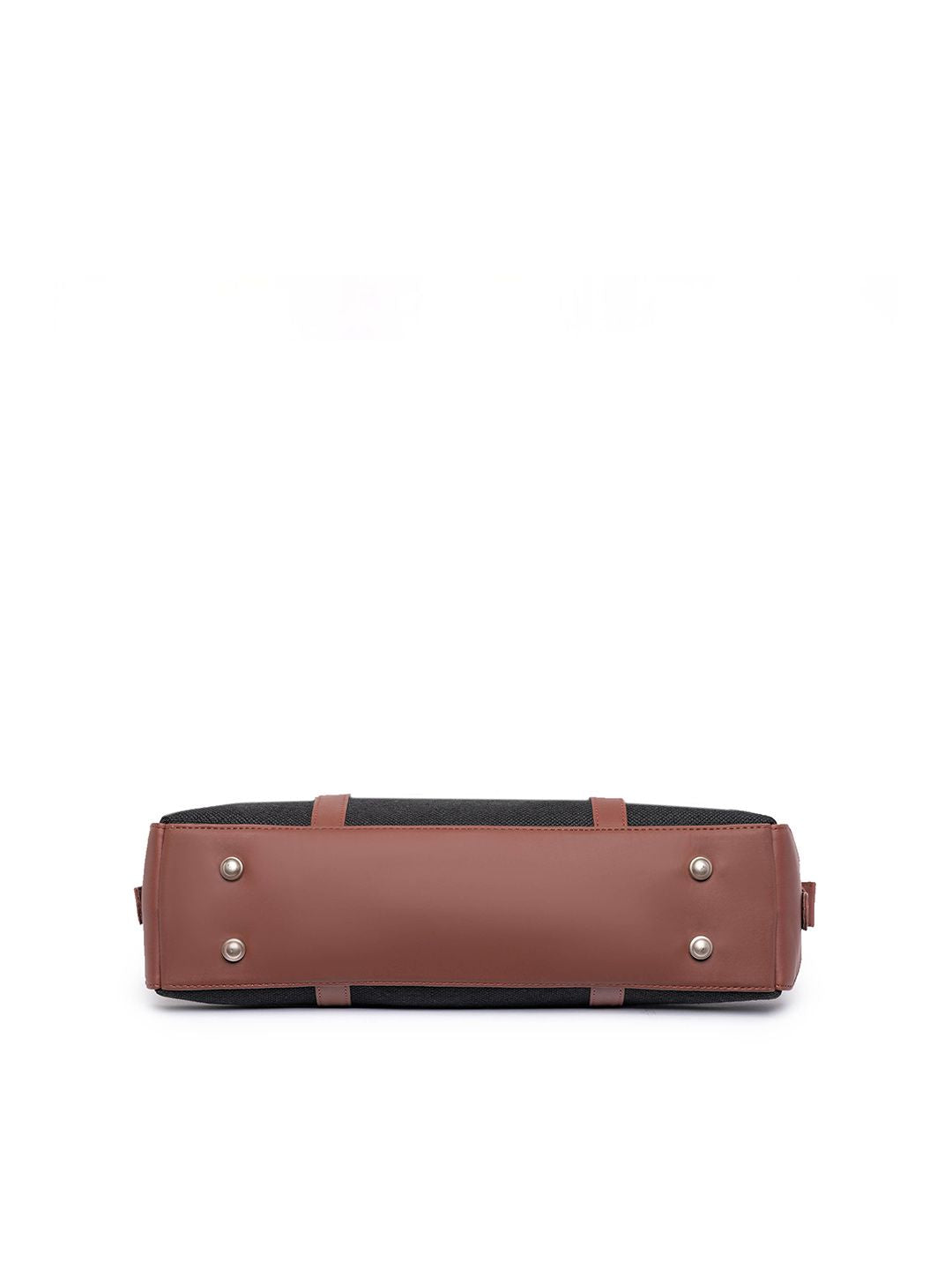 ZOUK Black Solid Vegan Leather Sustainable Laptop Bag